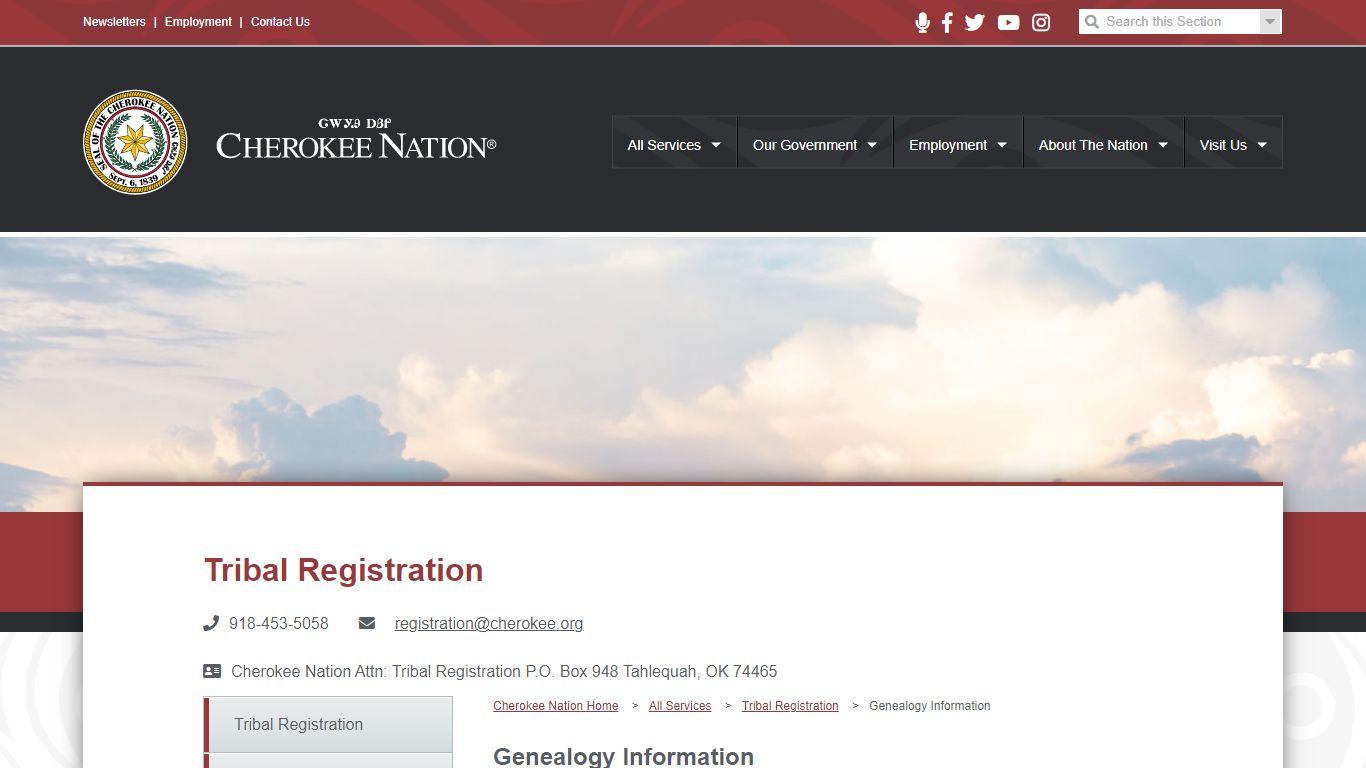 Cherokee Nation Tribal Registration